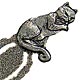 This bookmark is pewter and was made in the US in 1983. It is a cat licking his paw. The back is signed "CAT Karpita 1983 BBTC Pewter".