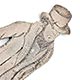 This bookmark was made in the US by J. F. Fradley & Co., a small New York silver manufacturer in business from 1870 - 1936. It is in the shape of a man, Bill Sikes, from the Charles Dickens book. It is marked Sterling, the cross hallmark, 1863 and 10. Also inscribed on the back is "Bill Sikes". Date is 1890 - 1936.