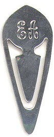 This bookmark was made in the US and is marked Stieff Sterling. It has a similar shape with the S Kirk bookmarks. The date is probably in the 1980's.